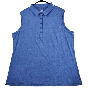 MoFiz Blue Sleeveless Polo Shirt Golf Tennis Activewear Athleisure Sporty 2XL